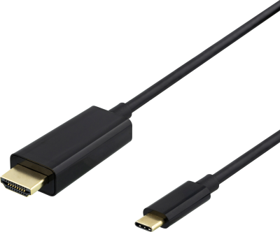 Deltaco USB-C till HDMI, 4K@60Hz, 2 meter - Svart