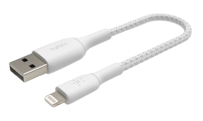 USB-kabel Belkin BoostCharge USB-A till Lightning Braided, 0,15 meter - Vit#2