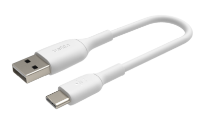 USB-kabel Belkin BoostCharge USB-A till USB-C, 0,15 meter - Vit