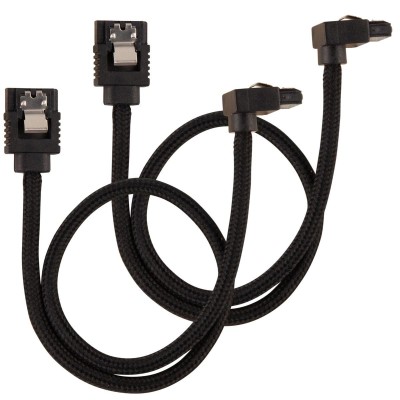 SATA3 kabel Corsair Premium Sleeved Set with 90° Connectors, 30 cm, 2-pack - Svart#1