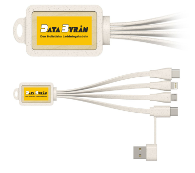 Databyrån "Den Holistiska Laddningskabeln", 5-i-1 USB-A/USB-C till Lightning/USB-A/USB-C/Micro-USB, 0,2m - Bambu