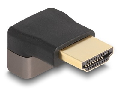 Adapter HDMI hane till hona, DeLOCK, 8K@60Hz, vinklad nedåt - Svart/Grå#2