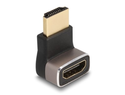 Adapter HDMI hane till hona, DeLOCK, 8K@60Hz, vinklad uppåt - Svart/Grå#1
