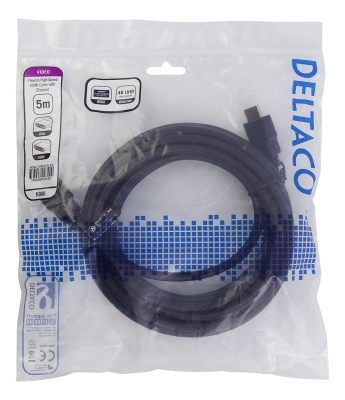 HDMI-kabel Deltaco flexibel, 4K@30Hz, 5 meter - Svart#2