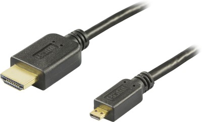 HDMI till Micro-HDMI kabel, High Speed with Ethernet, ha-ha, svart, 5 meter