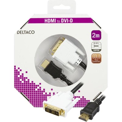HDMI till DVI-D-kabel, 2 meter - Svart