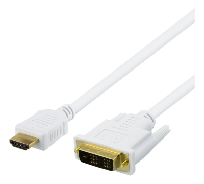 HDMI till DVI-D-kabel, 2 meter - Vit