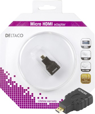 Adapter Micro-HDMI hane till HDMI hona, guldpläterad - Svart#2