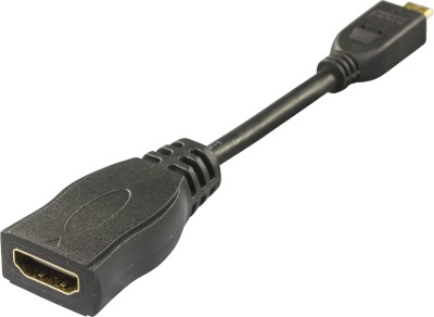 Adapter HDMI, Micro HDMI hane till HDMI hona, 0,1m, svart