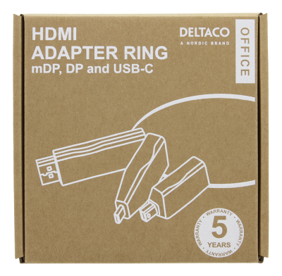 Adapterring Deltaco Office HDMI-AR1, HDMI till MiniDP/DP/USB-C, 1080p#4