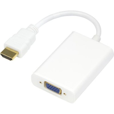Adapter HDMI till VGA+3,5mm, Deltaco, extern ström via USB, 0,2m - Vit#2