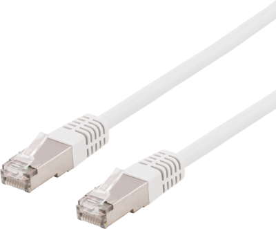 Nätverkskabel skärmad S/FTP Cat.6, RJ45, LSZH, 1 meter - Vit
