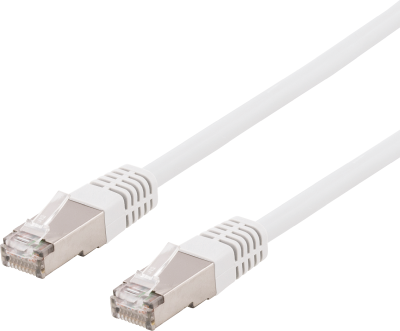 Nätverkskabel skärmad Cat.6, S/FTP, RJ45, delta cert, LSZH, 2 meter - Vit