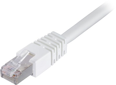 Nätverkskabel skärmad F/UTP Cat.6, RJ45, LSZH, 25 meter - Vit