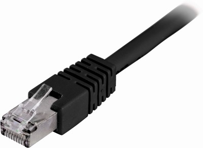 Nätverkskabel skärmad F/UTP Cat.6, RJ45, LSZH, 10 meter - Svart