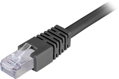 Nätverkskabel skärmad F/UTP Cat.6, RJ45, LSZH, 50 meter - Svart