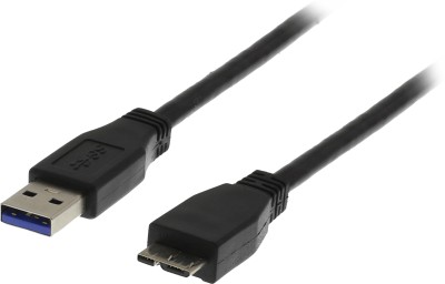 USB 3.0 kabel, Typ A hane - Typ Micro B hane, 2m - Svart