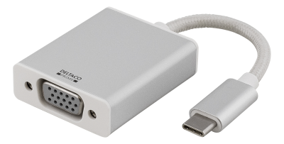 Adapter USB-C till VGA, 1080p, aluminium - Silver