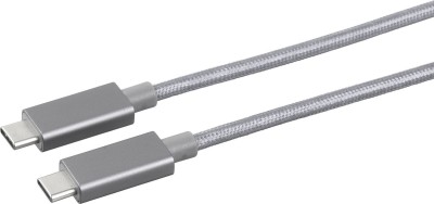 USB-C 3.1-kabel Gen1, Typ C ha till C ha, eSTUFF Allure, tygklädd, 1 meter - Grå