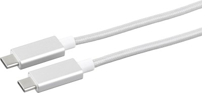 USB-C 3.1-kabel Gen1, Typ C ha till C ha, eSTUFF Allure, tygklädd, 1 meter - Silver