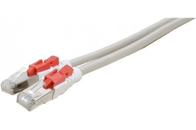 Nätverkskabel skärmad Cat.6, RJ45, S/FTP med Locking System, 1 meter, EXC - Grå