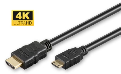 HDMI till Mini HDMI-kabel, 4K@30Hz, MicroConnect, 2 meter - Svart