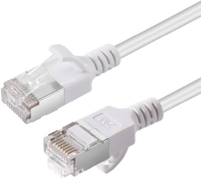 Nätverkskabel skärmad Cat6a U-FTP, slim, LSZH, MicroConnect, 1 meter - Vit