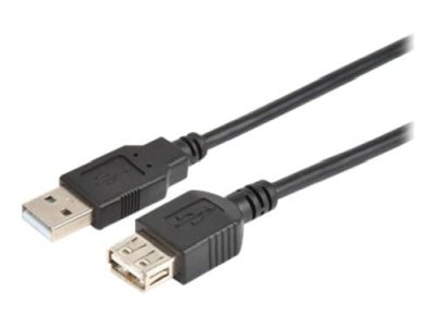 USB 2.0-förlängningskabel, Typ A, Prokord, 2 meter - Svart