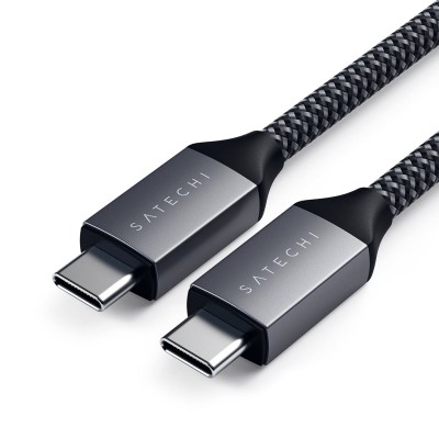 USB-C-kabel Satechi, 100W laddning, 480Mbps dataöverföring, 2 meter - Gråsvart#2