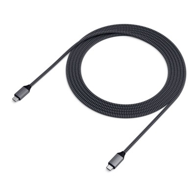 USB-C-kabel Satechi, 100W laddning, 480Mbps dataöverföring, 2 meter - Gråsvart#4