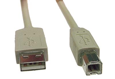 USB 2.0-kabel A ha till B ha, 2 meter - Beige