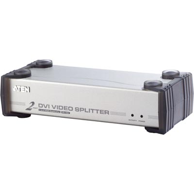 DVI-splitter Aten VS162, 1:2, DVI-I Single Link + ljud, med strömförsörjning
