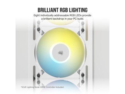 Fläkt 120 mm Corsair AF120 RGB Elite White, PWM, 3-pack - Vit#3