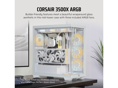 Corsair 3500X ARGB Mid-Tower PC Case, ATX, TG - Vit#4