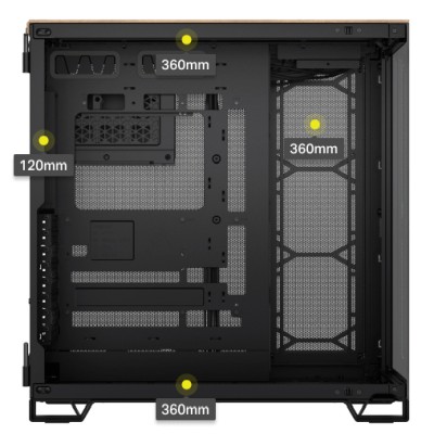 Corsair 6500X Mid-Tower Dual Chamber PC Case, ATX - Svart/Valnöt#2