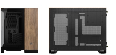 Corsair 2500X Mid-Tower Dual Chamber PC Case, MicroATX, TG - Svart/Valnöt#3