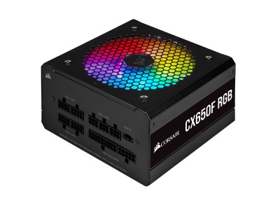 Corsair CX650F RGB 650W, ATX v2.92, 120 mm fläkt, 80PLUS Bronze, löstagbara kablar#1
