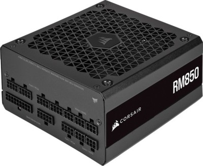 Corsair RM850 850W (2021), ATX, 140 mm fläkt, 80PLUS Gold, semipassivt, löstagbara kablar - Svart