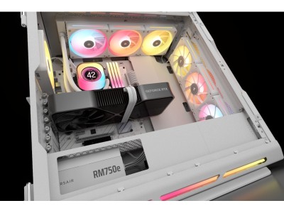 Corsair RM850e (2025) 750W, PCIe 5.1, ATX 3.1, 120 mm fläkt, 80PLUS Gold, semipassivt, löstagbara kablar - Vit#4