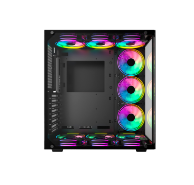 Fourze T900, ATX, TG, 9x120mm fläktar, RGB - Svart#2