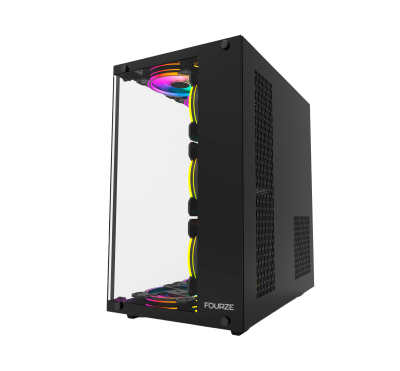 Fourze T900, ATX, TG, 9x120mm fläktar, RGB - Svart#5