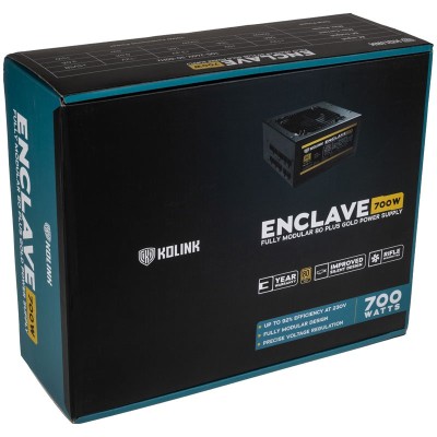 Kolink Enclave 700W, 120 mm fläkt, 80PLUS Gold, löstagbara kablar#3