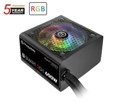 Thermaltake Smart RGB 600W, 140 mm fläkt, 80PLUS White#2
