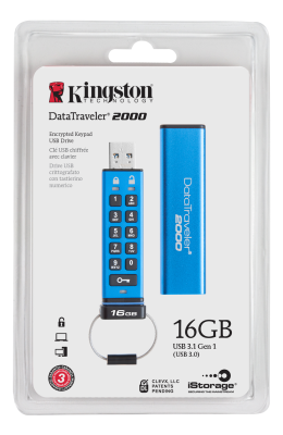 16 GB Kingston Keypad, USB 3.0, DT2000, 256bit AES hårdvarukryptering#2