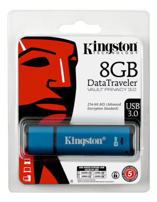 8 GB Kingston DataTraveler Vault Privacy 3.0, USB 3.0, 256-bit AES Encrypted FIPS 197#4