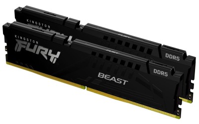 64 GB (2x32GB) DDR5-6400 Kingston FURY Beast Black CL32, AMD EXPO - Svart