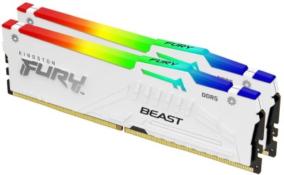 64 GB (2x32GB) DDR5-6400 Kingston FURY Beast White RGB CL32, XMP - Vit