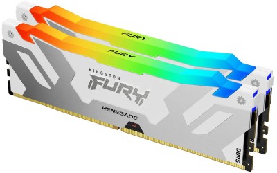 32 GB (2x16GB) DDR5-6800 Kingston FURY Renegade White RGB CL36, XMP - Vit/Silver