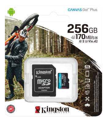 Micro Secure Digital SDXC 256 GB Kingston Canvas Go! Plus, 170/90 MB/sek, Class 10, U3, V30, A2, inkl. SD-adapter#2