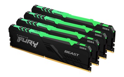 128 GB (4x32GB) DDR4-3600 Kingston FURY Beast RGB CL18 - Svart#1